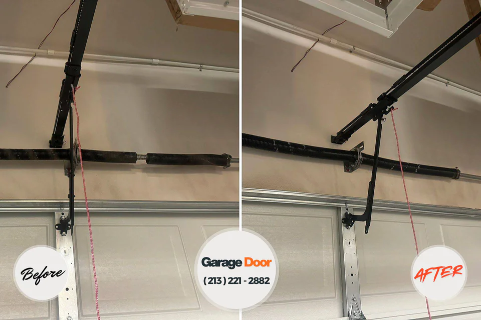 Before and after: garage door repair Western Springs, IL